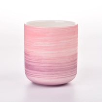 China New design pink ceramic candle vessels for candle making wholesale manufacturer