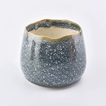 China Geo empty glazed votive candle container ceramic candle vessel home decoration manufacturer