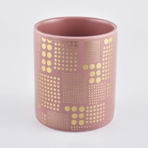 China Full wrap sticker ceramic candle holder for home decorative manufacturer