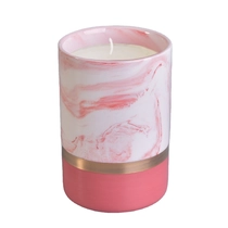 China Wholesales unique custom painted pink ceramic candle jar 10oz manufacturer