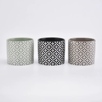 China Black  fresh flower  ceramic candle jar manufacturer