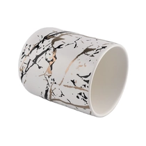 China empty ceramic container for candles luxury gold candle jar manufacturer