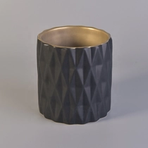 China Geo cut electroplating custom candle votive container ceramic candle jars wedding occasion in bulk manufacturer
