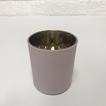 China 8oz 10oz Matte Pink Glass Candle Jars With Gold Plating manufacturer