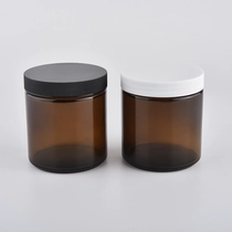 China Amber colored Glass for candles with a black metal lids manufacturer