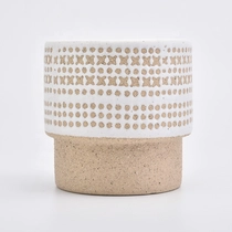 China Custom christmas empty decorative ceramic massage candle jar wholesales manufacturer