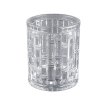 China bamboo pattern clear soy wax candle glass jar manufacturer