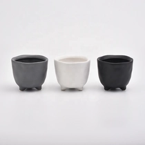 China Cool grey ceramic candle jars standing decorative candle vessel manufacturer