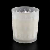 China Sunny new design white frosted luxury glass candle jar for candle making manufacturer