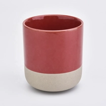 China Newly ceramic red color jar wholesale ceramic candle holder manufacturer