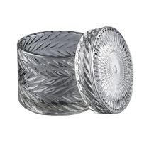 China leaf pattern Custom Color Embossed Glass Candle For Candle Making manufacturer