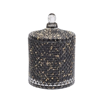 China Sunny bulk luxury black geometric candle glass jar holder with lid manufacturer