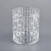 China 16 oz scented candle vessels clear glass and bamboo lid manufacturer