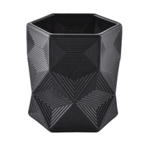 China Black Marquina Candle holders candle jar with gold metal lid manufacturer