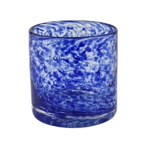 China 18oz Home decor luxury decal custom candle jar with blue dot manufacturer