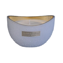 China Sunny design white decorative scented glass candle jar manufacturer