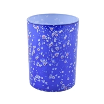 China Wholesales heat resistant blue empty cylinder glass candle jars manufacturer