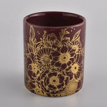 China Customized home decoration warm gift red ceramic candle jar for votive candle manufacturer