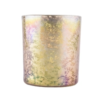 China Bulk luxury votive custom finish cylinder gold candle glass holders manufacturer