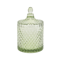 China Hot sales luxury custom decorative glass candle holder with lid manufacturer