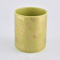 China Wholesale Own Brand Custom Design Ivory Fragrance Round Ceramic Candle Jar manufacturer