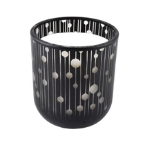 China 10oz 12oz 14oz Sunny black empty glass candle jar holders wholesales manufacturer