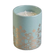 China Sunny scent luxury design glod printing ceramic candle jars manufacturer