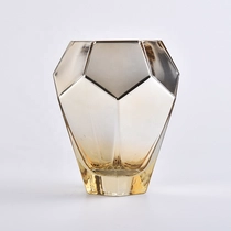 China Wholesale custom golden geometric luxury glass candle jars manufacturer