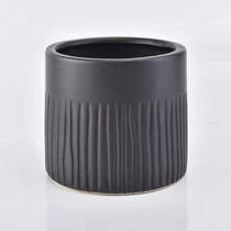 China Cylinder frosted black candle vessel ceramic tea light candle jars factory manufacturer