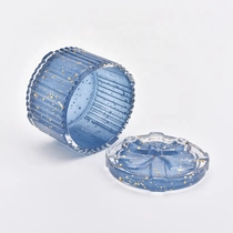 China Wedding decor menorah blue candle glass holder with lid manufacturer