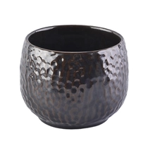 China Empty black ceramic candle jars in bulk home decor wedding occasion manufacturer