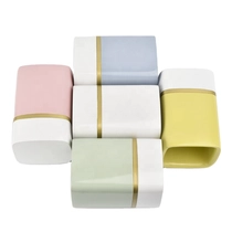 China popular size with color glaze yellow Ceramic square candle jar manufacturer