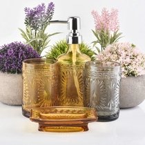 China 4pc vanity glass bathroom shower accessories kits toilet wholesales manufacturer