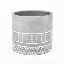 China Empty customized glazed candle holder cement candle container home decoration manufacturer