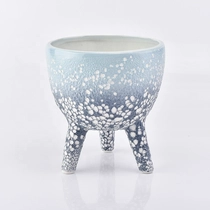 China Empty glazed votive candle holder ceramic candle container vases home decoration manufacturer