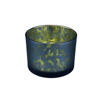 China Sunny design matte blue luxury glass candle holder vessel manufacturer