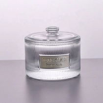 China Handmade Transparent round striped glass container double wall spray perfume bottle in bulk manufacturer