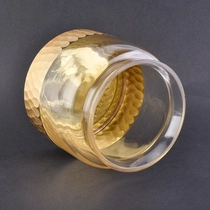 China Gold electroplating candle vessel tealight glass candle container wholesales manufacturer