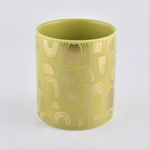 China empty cylinder shape straight side fancy ceramic vintage candle jars with logo manufacturer