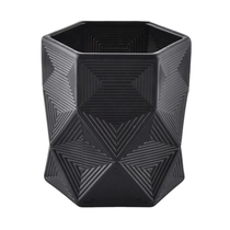 China 240ML irregular black  glass wholesale glass candle holder for home decoration manufacturer