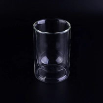 China Transparent Borosilicate custom printed Glass water mug double wall cup manufacturer