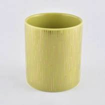China Leather Golden Ceramic Candle Container With Ceramic Lid manufacturer