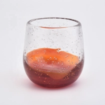 China Orange church candle vessel tea light glass candle jars making machine party decor factory manufacturer