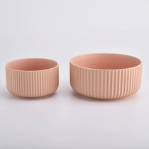 China 440ml  pink ceramic cylinder candle jar empty home decoration for wholesale manufacturer