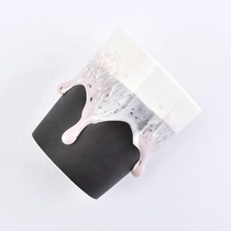 China Customized handmade painted candle votive scented holder church ceramic jar with metal lid wedding decor suppliers manufacturer