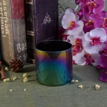 China Cylinder electroplating candle jars votive glass candle container scented wedding decor wholesale manufacturer