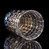 China Clear custom candle cup embossed glass bottles home decor in bulk manufacturer