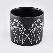 China Classic matte black candle jar daily decorative ceramic candle jar manufacturer