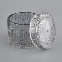 China empty luxury glass candle vessels with lid manufacturer