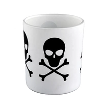China skull pattern on matter color glass candle jars manufacturer
